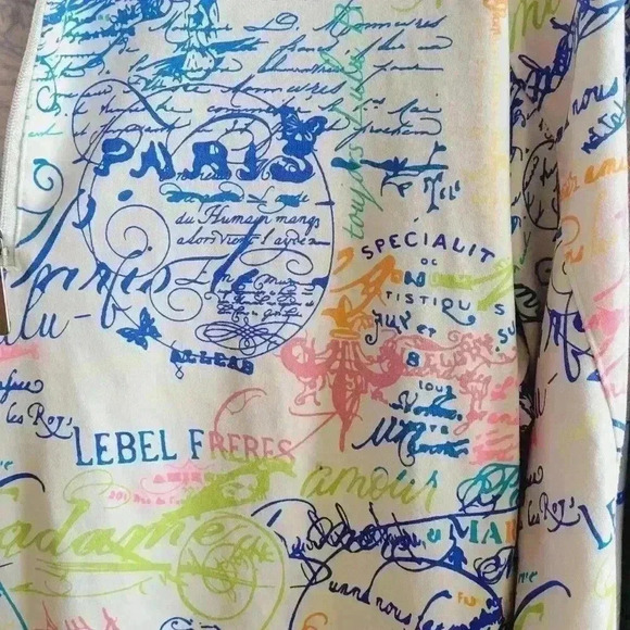 Stunning! Anthony's Resort Wear M Paris Print Vibrant Colors Jacket Long Sleeve - Picture 9 of 13